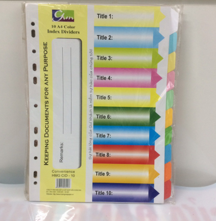 Chi file 10 màu giấy/ paper file